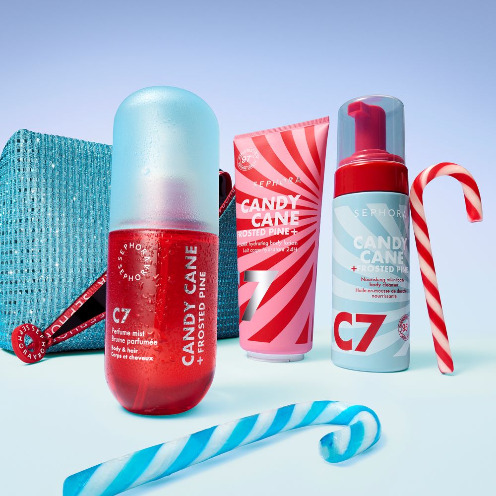 CANDY CANE + FROSTED PINE BATH & BODY SET (SET DE BA&Ntilde;O Y CUIDADO CORPORAL)